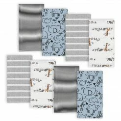 BabyPreemie - 24M Gerber® 8-Pack Baby Boys Jungle Flannel Burp Cloths