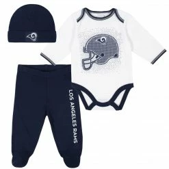 NFL BabyPreemie - 24M Los Angeles Rams 3-Piece Baby Boys Bodysuit, Pant, And Cap Set