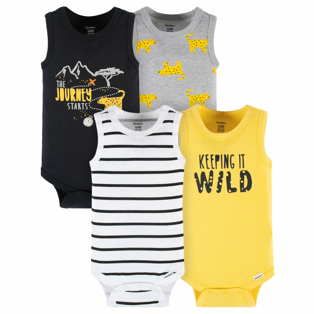 Coupon 😀 Gerber® 4-Pack Baby Boys Wild At Heart Tank Onesies® Bodysuits See What's New 🔥 1 Gerber® 4-Pack Baby Boys Wild At Heart Tank Onesies® Bodysuits See What's New
