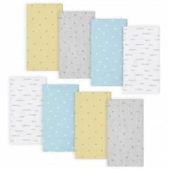 BabyPreemie - 24M Gerber® 8-Pack Baby Neutral Hugs Flannel Burp Cloths