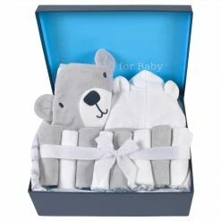 Gerber® Bath 10-Piece Baby & Toddler Boys Bear Hooded Towel, Robe, & Washcloths Set