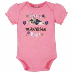 NFL Baltimore Ravens Baby Girls Short Sleeve Bodysuits