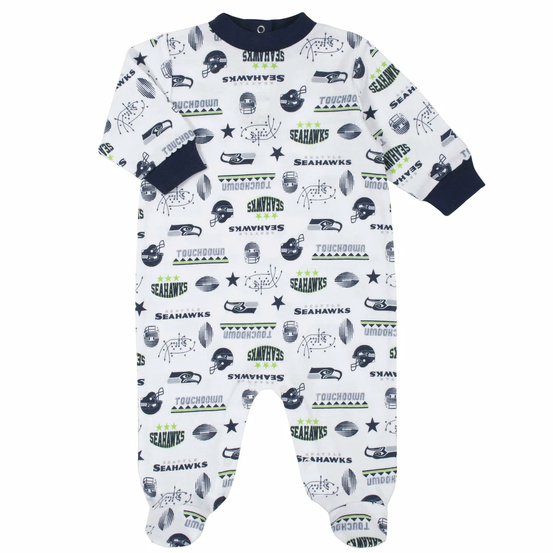 Flash Sale ๐ NFL Seattle Seahawks 3-Piece Baby Boys Bodysuit, Sleep 'N Play, And Cap Set BabyPreemie - 24M ๐ 3 NFL Seattle Seahawks 3-Piece Baby Boys Bodysuit, Sleep 'N Play, And Cap Set BabyPreemie - 24M