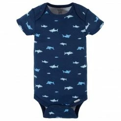Gerber® 4-Pack Baby Boys Shark Zone Short Sleeve Onesies® Bodysuits See What's New