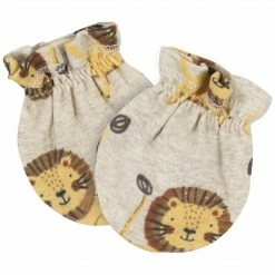 Gerber® 4-Pack Baby Boys Lion Organic No Scratch Mittens BabyPreemie - 24M