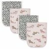 Gerber® 4-Pack Girls Leopard Terry Burp Cloths