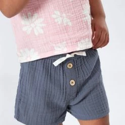 Gerber® Kids Infant & Toddler Neutral Slate Blue Gauze Shorts