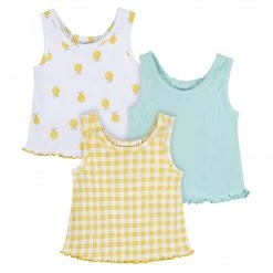 Gerber® See What's New 3-Pack Baby & Toddler Girls Picnic Day Dreams Racer Back Tank Tops