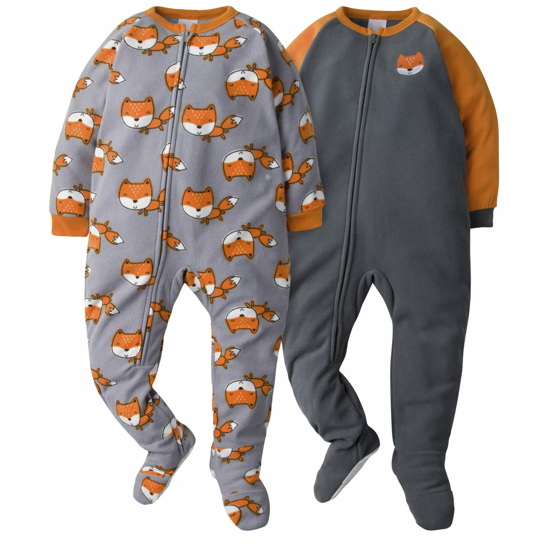 Budget 😉 Gerber® 2-Pack Toddler Boys Fox Blanket Sleepers Toddler2T - 5T ✨ 1 Gerber® 2-Pack Toddler Boys Fox Blanket Sleepers Toddler2T - 5T