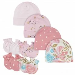 Gerber® BabyPreemie - 24M 8-Piece Baby Girls Princess Caps & Mittens Set
