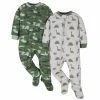 Gerber® BabyPreemie - 24M 2-Pack Baby Boys Camo & Dino Fleece Pajamas