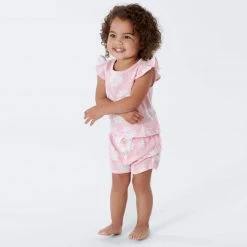 Gerber® Kids Infant & Toddler Girls Pink Floral Gauze Flutter Sleeve Top BabyPreemie - 24M