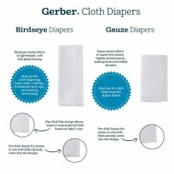 Gerber® 10-pack Prefold Birdseye Cloth Diaper With Absorbent Pad