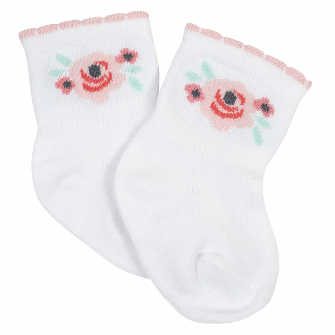 Cheap 🎁 Gerber® 10-Pack Baby 👧 Girls Love You & White Wiggle Proof® 🧦 Socks 🔥 4 Gerber® 10-Pack Baby Girls Love You & White Wiggle Proof® Socks