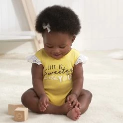 Gerber® See What's New 4-Pack Baby Girls Lemon Squeeze Tank Onesies® Bodysuits