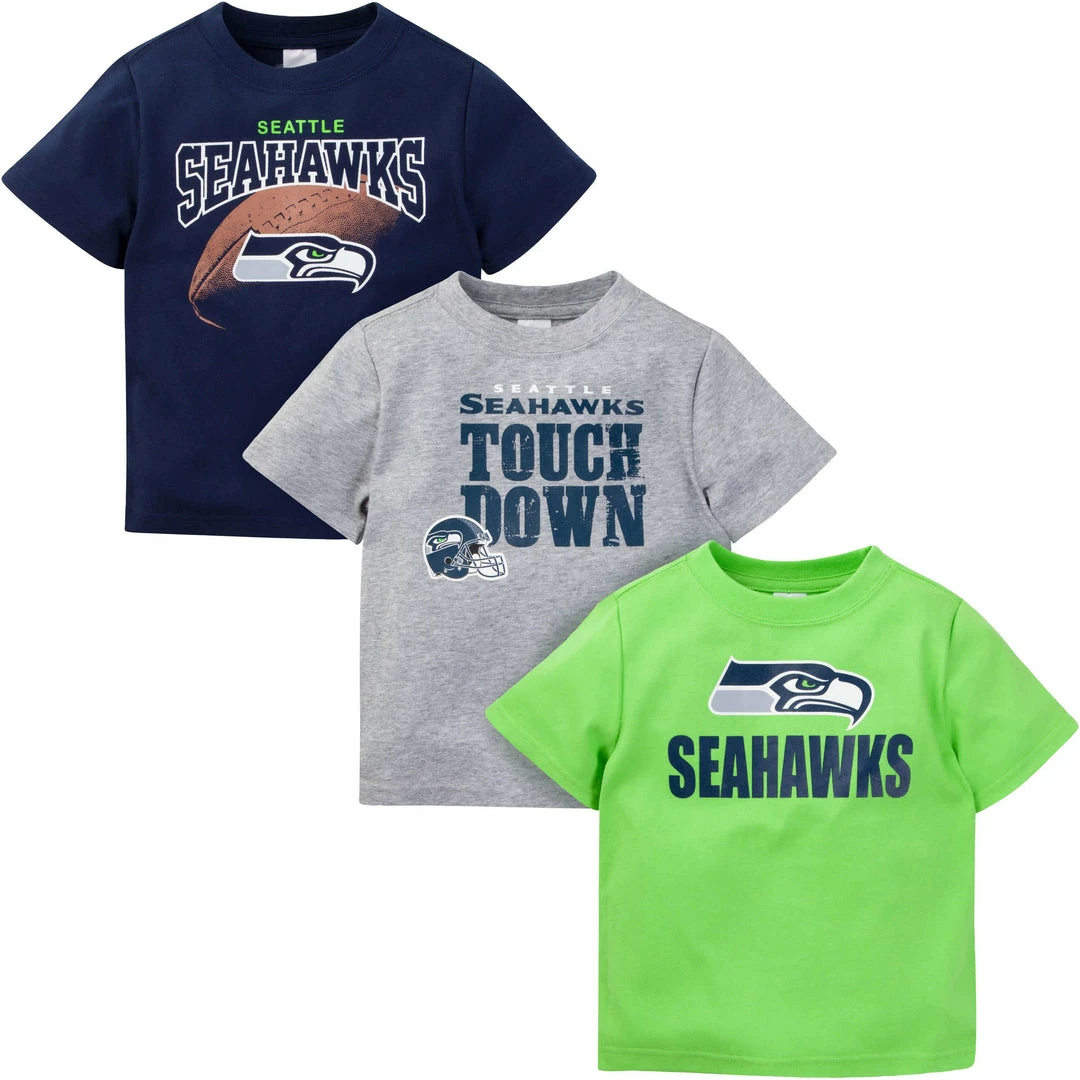 Buy ⌛ NFL BabyPreemie - 24M 3-Pack Baby & Toddler Boys Seahawks Short Sleeve 👚 Shirts 🧨 1 NFL BabyPreemie - 24M 3-Pack Baby & Toddler Boys Seahawks Short Sleeve Shirts