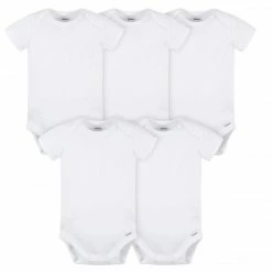 Gerber® 5-Pack Baby White Premium Onesies® Bodysuits