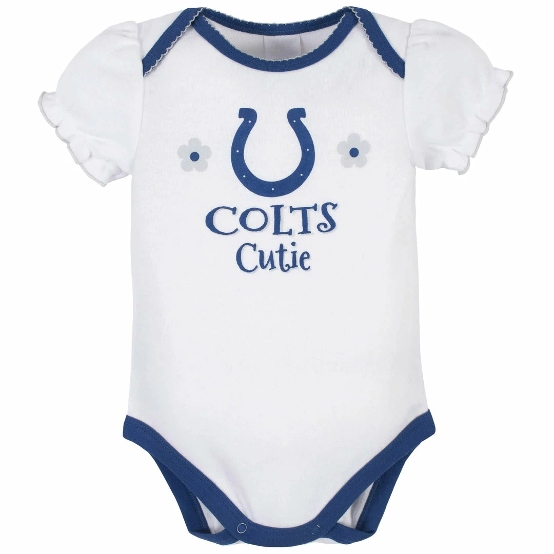 Discount 💯 NFL 3-Pack Baby 👧 Girls Colts Short Sleeve Bodysuits BabyPreemie - 24M ⌛ 2 NFL 3-Pack Baby Girls Colts Short Sleeve Bodysuits BabyPreemie - 24M