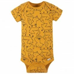 Gerber® BabyPreemie - 24M 4-Pack Baby Boys Fox Short Sleeve Onesies® Bodysuits