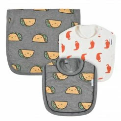 Gerber® 3-Piece Baby Neutral Comfy Stretch Taco Bib & Burps Set