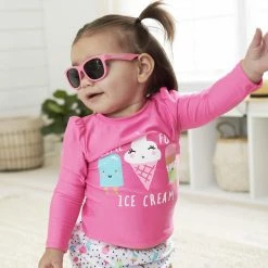 Gerber® BabyPreemie - 24M 3-Piece Girls Ice Cream Dreams Swim Bottoms, Rash Guard, & Hat Bundle