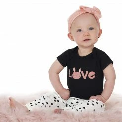 6-Piece Baby Girls Bunny Onesies® Brand Bodysuits & Pants Set