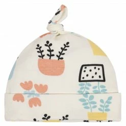 Gerber® 3-Piece Baby Girls Comfy Stretch Flower Pot Shirt, Footed Pant And Cap Set