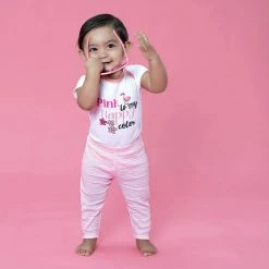 2-Piece Baby Girls Flamingo Onesies® Brand Bodysuit And Active Pant Set
