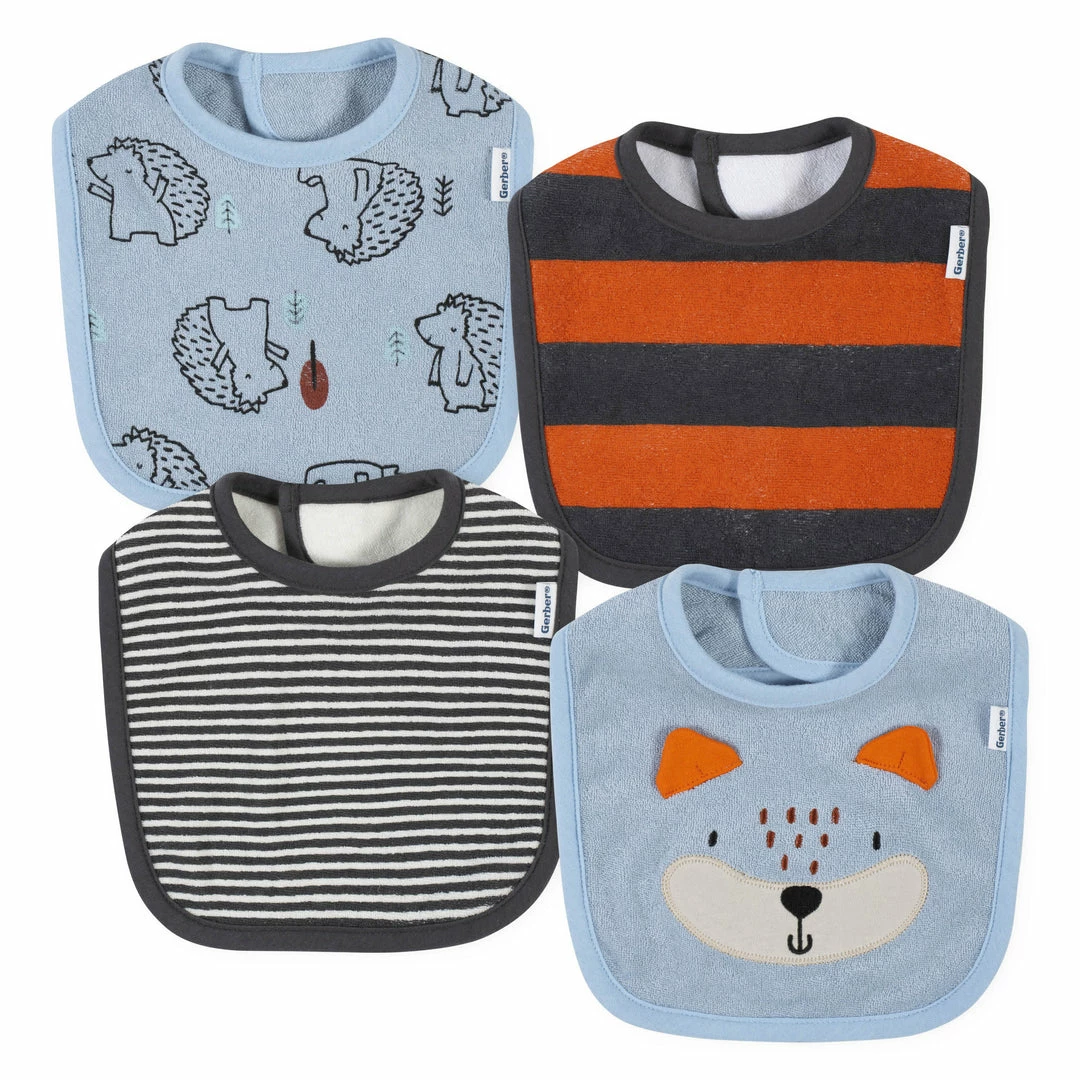 Buy 🥰 Gerber® BabyPreemie - 24M 4-Pack Baby Boys Fox Bibs 👏 1 Gerber® BabyPreemie - 24M 4-Pack Baby Boys Fox Bibs