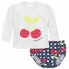 Gerber® BabyPreemie - 24M 2-Piece Baby & Toddler Girls Cherry Kisses Swim Bottom & Rash Guard Set
