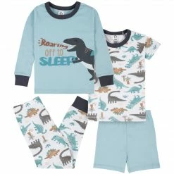 Gerber® 4-Piece Infant & Toddler Boys Dino Blues Snug Fit Cotton Pajamas See What's New