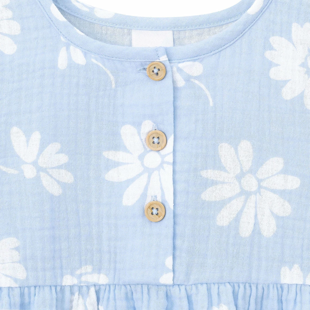 Cheapest 😀 Gerber® Kids Infant & Toddler 👧 Girls Blue Floral Gauze 👗 Dress ⌛ 4 Gerber® Kids Infant & Toddler Girls Blue Floral Gauze Dress