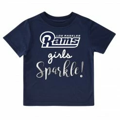 NFL Los Angeles Rams Girls Sparkle Short Sleeve Tee Shirt BabyPreemie - 24M