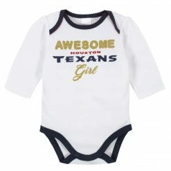 NFL Houston Texans Baby Girls Bodysuit, Pant, And Cap Set