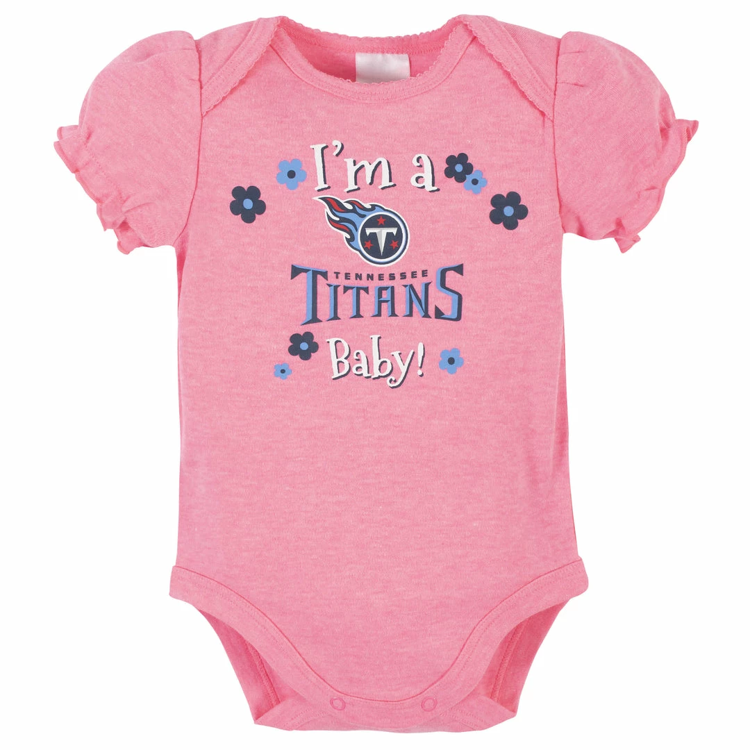 Top 10 ๐ NFL Tennessee Titans Baby ๐ง Girls Short Sleeve Bodysuits BabyPreemie - 24M ๐ 4 NFL Tennessee Titans Baby Girls Short Sleeve Bodysuits BabyPreemie - 24M