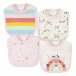 Gerber® BabyPreemie - 24M 4-Pack Baby Girls Rainbow Bibs