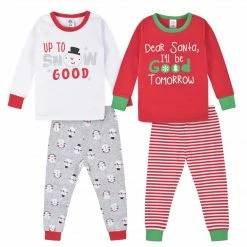 Gerber® BabyPreemie - 24M 4-Pack Infant & Toddler Neutral Snowman & Santa Snug Fit Cotton Pajamas