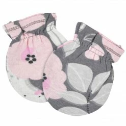 Gerber® 4-Piece Baby Girls Comfy Stretch Floral Leopard Caps & No Scratch Mittens Set BabyPreemie - 24M