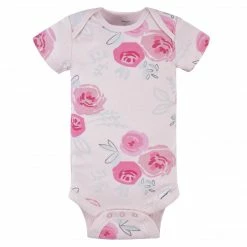 Gerber® 3-Pack Baby Girls Comfy Stretch Roses & Bunnies Short Sleeve Onesies® Bodysuits