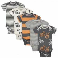 Gerber® 5-Pack Baby Boys Comfy Stretch Bicycle Short Sleeve Onesies® Bodysuits BabyPreemie - 24M