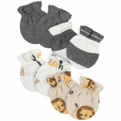 Gerber® 4-Pack Baby Boys Lion Organic No Scratch Mittens BabyPreemie - 24M