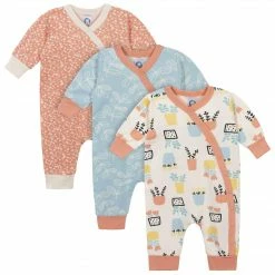 Gerber® BabyPreemie - 24M 3-Piece Baby Girls Comfy Stretch Flower Pot Coverall Set