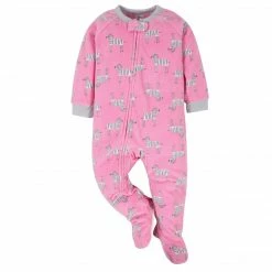 Gerber® BabyPreemie - 24M 2-Pack Baby Girls Zoo & Zebra Fleece Pajamas
