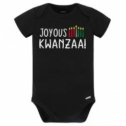 Top 10 😀 Gerber® 2-Pack Baby "Joyous Kwanzaa" & "100% Joyous" Short Sleeve Onesies® Holiday Bodysuits ⭐ 6 Gerber® 2-Pack Baby