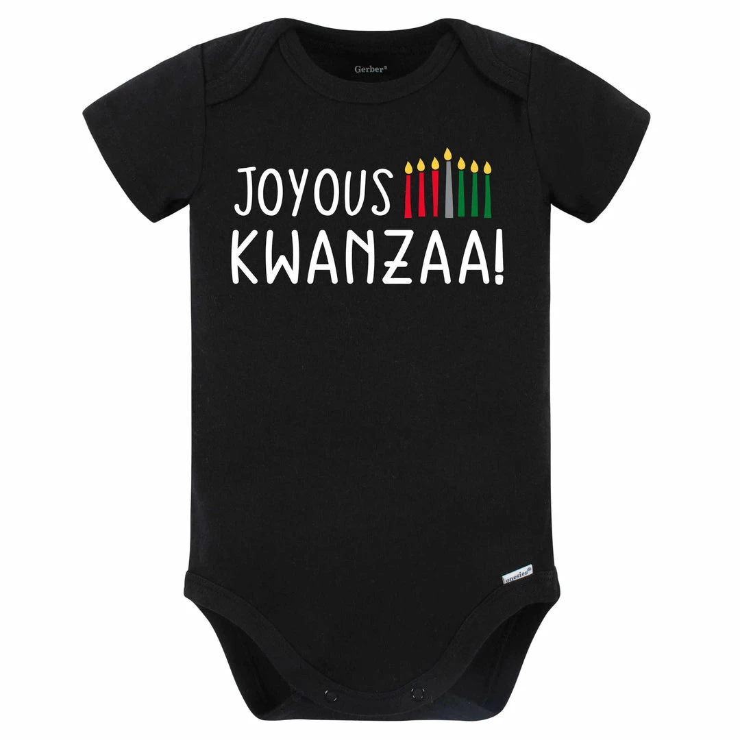 Top 10 😀 Gerber® 2-Pack Baby "Joyous Kwanzaa" & "100% Joyous" Short Sleeve Onesies® Holiday Bodysuits ⭐ 3 Gerber® 2-Pack Baby "Joyous Kwanzaa" & "100% Joyous" Short Sleeve Onesies® Holiday Bodysuits