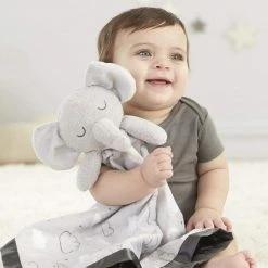 Just Born By Gerber® Embroidered Elephant Baby Neutral Security Blanket