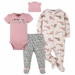 Gerber® 4-Piece Baby Girls Leopard Outfit Set BabyPreemie - 24M