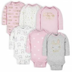 Gerber® BabyPreemie - 24M 6-Pack Baby Girls Princess Long Sleeve Onesies® Bodysuits