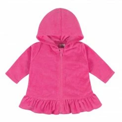 Gerber® Baby & Toddler Girls Pink Zipper Hoodie Terry Coverup