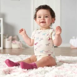 Gerber® 5-Pack Baby Girls Comfy Stretch Ducklings Short Sleeve Onesies® Bodysuits